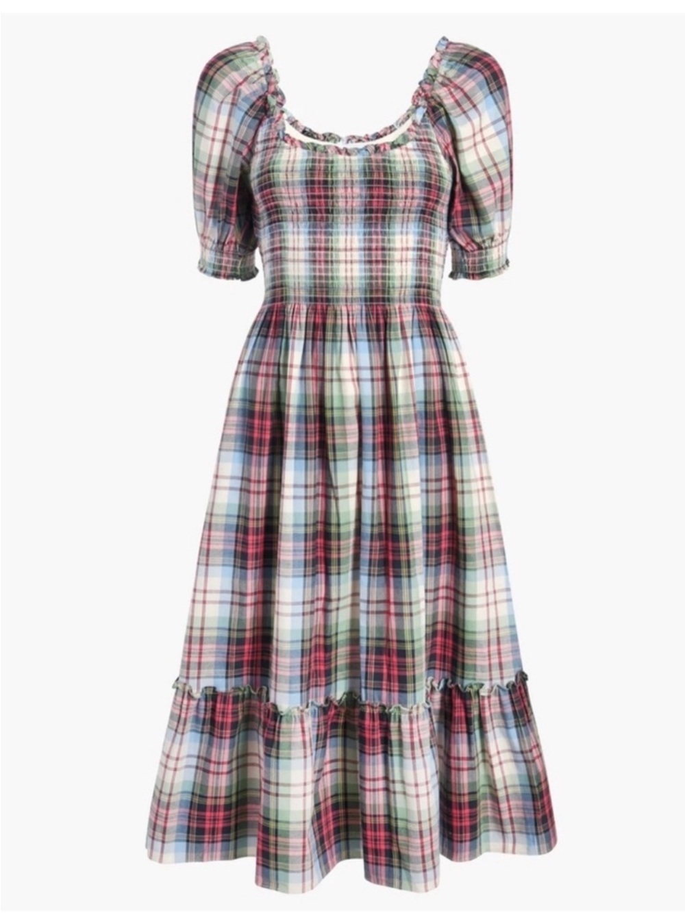 Hill House Home The Louisa Nap Dress in Ivory Tartan limited edition holiday XXS